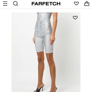 Alexander Wang Metallic Silver Cycle Shorts
